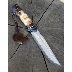 БУРИЙ ВЕДМІДЬ ніж ручної роботи майстра студії Павла Гончаренка, Сталь - К110 в ламінаті, 61 HRC. Photo 3